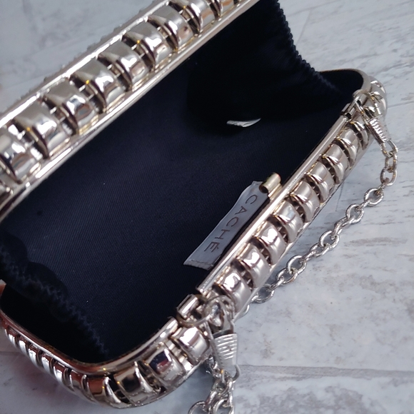 Caché Rhinestone Hardcover Clutch with Strap - Picture 10 of 16